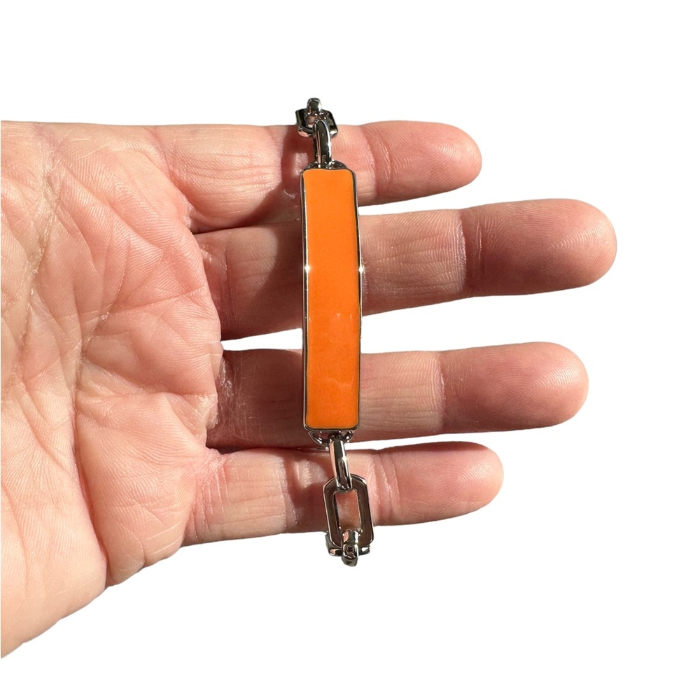 Lia Sophia Silver and Orange ID Bracelet